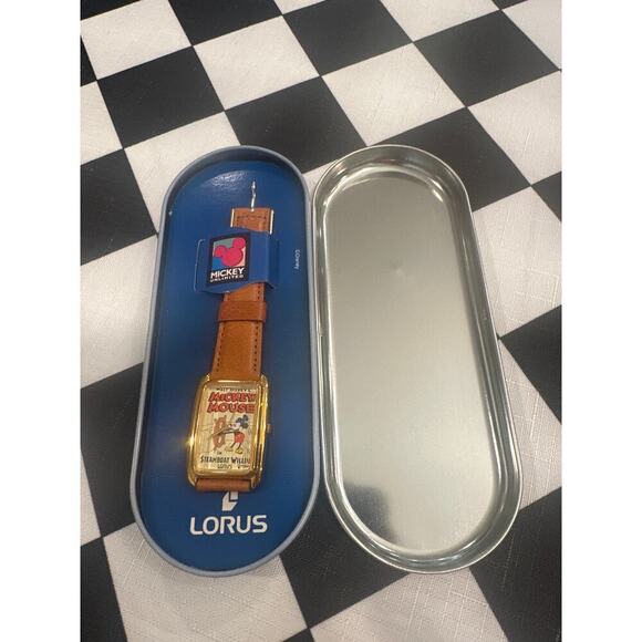 Vintage Lorus Steamboat Willie Mickey Mouse Disney watch NEW with original tim - Picture 1 of 6